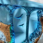 Shark & Stone Pillar Resin Lamp Close Up Shark Detail