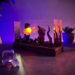 Shin Godzilla Resin Lamp Atomic Breath Contrast Glow with Plant Decor