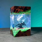 Toothless Dragon Resin Lamp Cool Blue Glow Workspace Edition