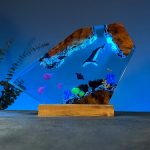 Whale Ocean Resin Lamp Crystal Shard Blue Glow Studio Edition