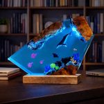 Whale Ocean Resin Lamp Crystal Shard Bookshelf Background Edition