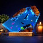 Whale Ocean Resin Lamp Crystal Shard Candlelight Ambiance