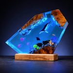 Whale Ocean Resin Lamp Crystal Shard Coral Reef Detail Edition