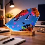 Whale Ocean Resin Lamp Crystal Shard Dual Tone Workspace Edition