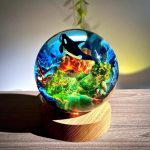 Whale Resin Lamp Colorful Coral Reef Sculpture