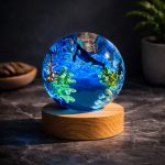 Whale Resin Lamp Deep Blue Ocean Night Light