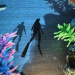 Whales Resin Lamp Diver Silhouette Detail