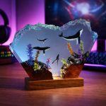Whales Resin Lamp Gaming Room Night Glow
