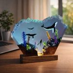 Whales Resin Lamp Modern Home Window Decor