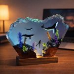 Whales Resin Lamp Warm Ambient Living Room Decor