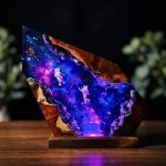 Astronaut Galaxy Resin Lamp Wood Base