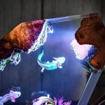 Axolotl Night Light Close Up Epoxy Resin Underwater Scene