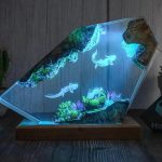 Axolotl Night Light Handmade Epoxy Resin Lamp Full View