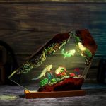 Axolotl Night Light Handmade Epoxy Resin Lamp Warm Glow