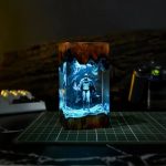 Batman Resin Lamp Cutting Mat Blue Glow Decor
