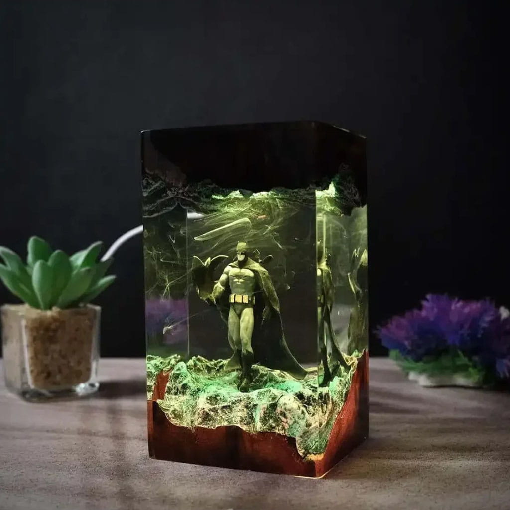 Batman Resin Lamp Green Light Epoxy Night Light