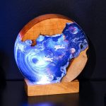 Black Hole Resin Lamp Blue Galaxy Glow