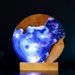 Blue Nebula Black Hole Resin Night Light