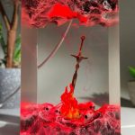 Bonfire Dark Souls Sword Lamp Red Glow Epoxy Decor