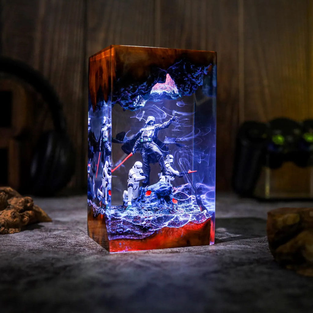Darth Vader Stormtroopers Epoxy Night Light Blue Display