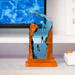 Deep Sea Diver Resin Lamp Wood Base