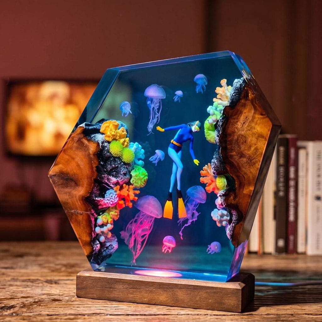 Diver Resin Lamp Cozy Living Room Decor