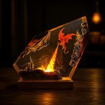 Dragon Fire Resin Night Light Ver2 Handmade Epoxy Lamp Dark Room Display