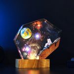 Earth Astronaut Resin Lamp Dark Room