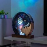 Earth Astronaut Resin Lamp Wood Base