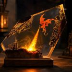Fire Breathing Dragon Epoxy Lamp Ver2 Handmade Night Light with Ambient Lighting