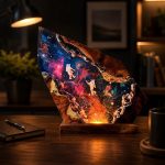 Galaxy Astronaut Resin Lamp Desk Decor