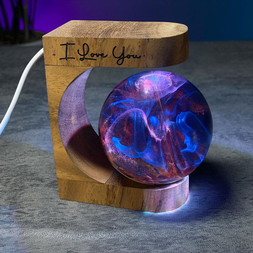 Galaxy Resin Lamp Purple LED Night Light