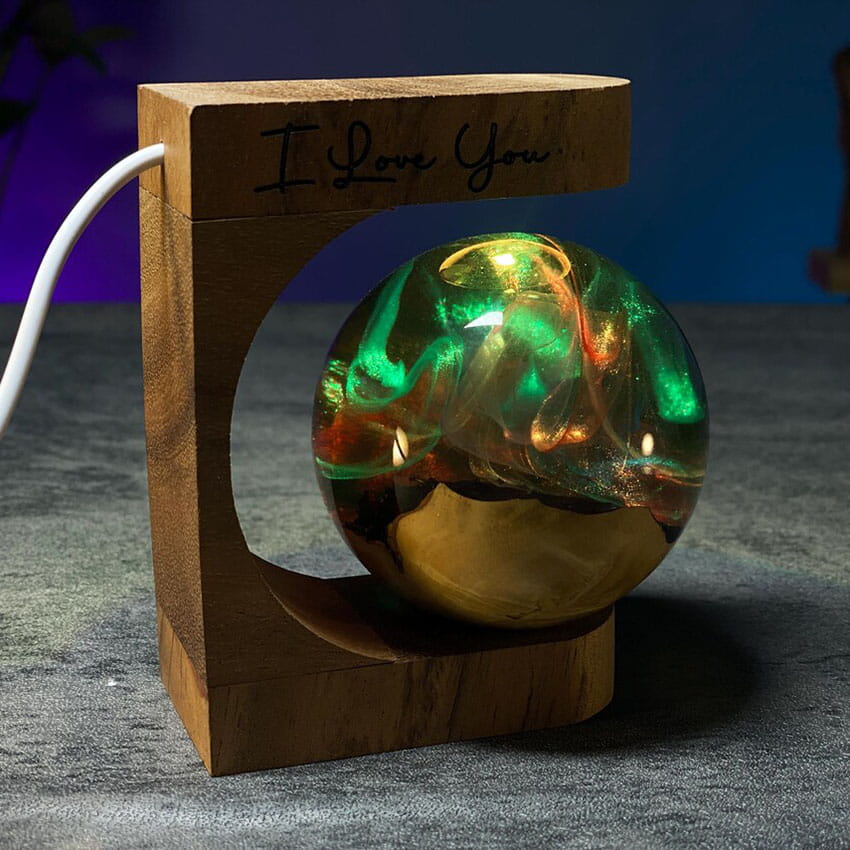 Galaxy Resin Lamp Rainbow Nebula Glow