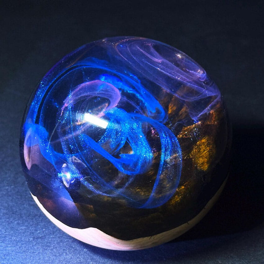 Galaxy Resin Sphere Lamp Close Up