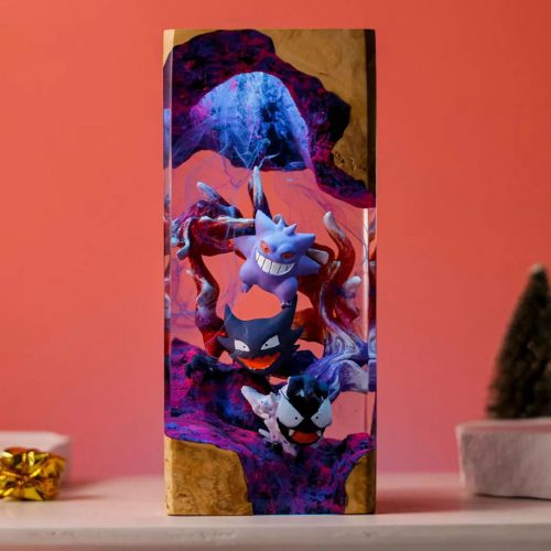 Gengar Resin Lamp V2 Pokemon Pink Background Decor
