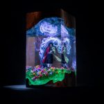 Giyu Tomioka Epoxy Night Light Handmade Lamp Close Up