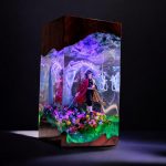 Giyu Tomioka Epoxy Night Light Purple Mist Handmade Lamp