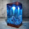 Godzilla Resin City Lamp Blue Light Epoxy Night Light