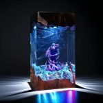 Gojo Satoru Resin Lamp Handmade Epoxy Night Light Blue Glow