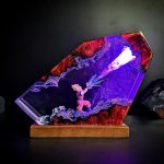 Goku Super Saiyan Epoxy Resin Lamp, Purple LED Night Light Handmade