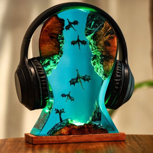 Green Glow Dragon Resin Night Light Lamp