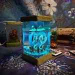 Haku Epoxy Resin Lamp Spirited Away Studio Ghibli Handmade Night Light Teal Glow