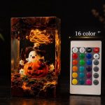 Halloween Pumpkin Lamp with Remote Control 16 Color Night Light