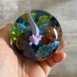 Handmade Axolotl Resin Lamp in Hand