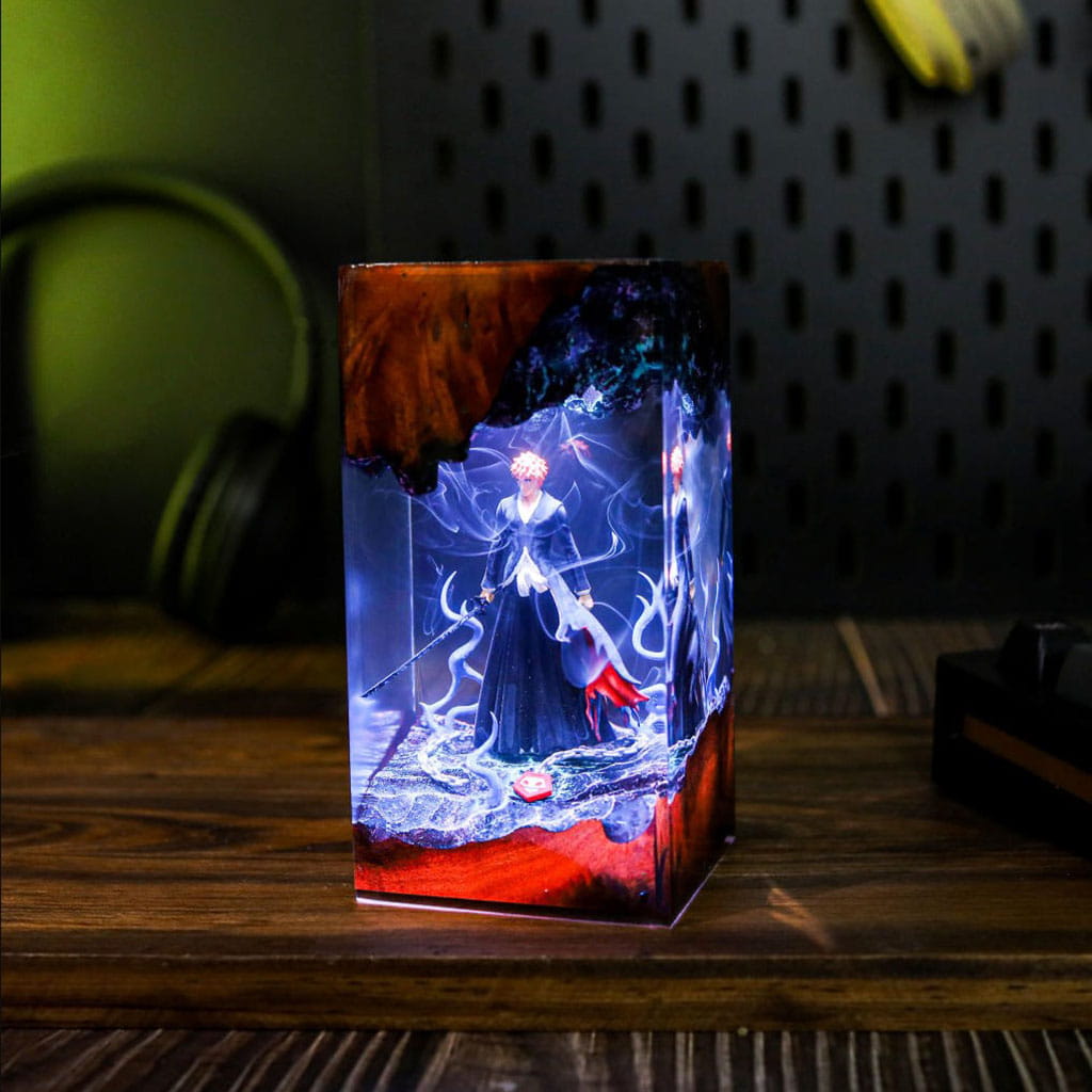 Handmade Ichigo Night Light Resin Lamp Front View Display