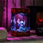Handmade Stitch Night Light Resin Lamp Pink Ambient Scene