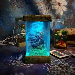 Howls Moving Castle Lamp Studio Ghibli Handmade Epoxy Resin Light Cyan Glow