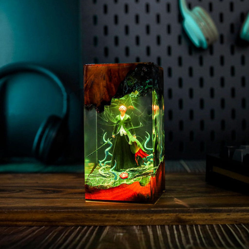 Ichigo Epoxy Resin Lamp Green Glow Anime Night Light