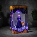 Ichigo Resin Lamp Handmade Epoxy Night Light Purple Display