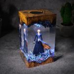 Ichigo Resin Lamp Handmade Night Light Wood Top Design
